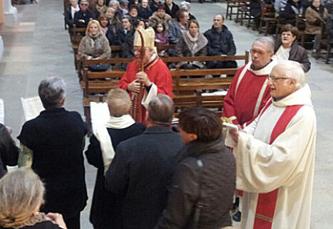 El bisbe Francesc ha estat a Llançà en l'ofici de la festa del patró