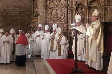 El bisbe Francesc a l’ordenació episcopal del titular de la diòcesi de Barbastre Montsó   