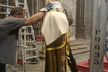 Comencen les tasques de restauració de les imatges de Sant Narcís i Sant Feliu de la Basílica de Sant Feliu de Girona