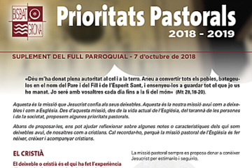 Publicades les Prioritats Pastorals per al nou curs